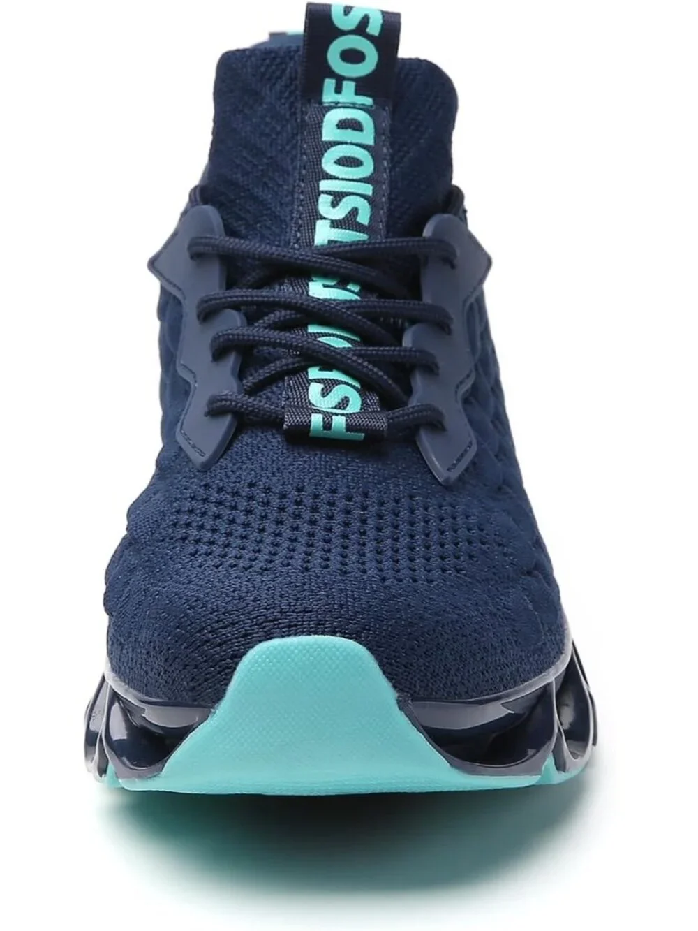 Men's Navy Road Running Pull On Shoes Sport Athletic Tennis Walking Sneakers